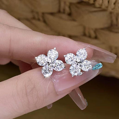 【#H237】(Edison)925Sterling Silver Synthetic Moissanite earrings