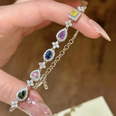 【#H238】(Elvira) 925 Sterling Silver Synthetic Moissanite Bracelet