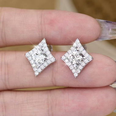 【#H241】(Erlinda)925Sterling Silver Synthetic Moissanite earrings