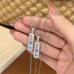 【#H243】(Ethel)925 Sterling Silver Synthetic Moissanite Necklace