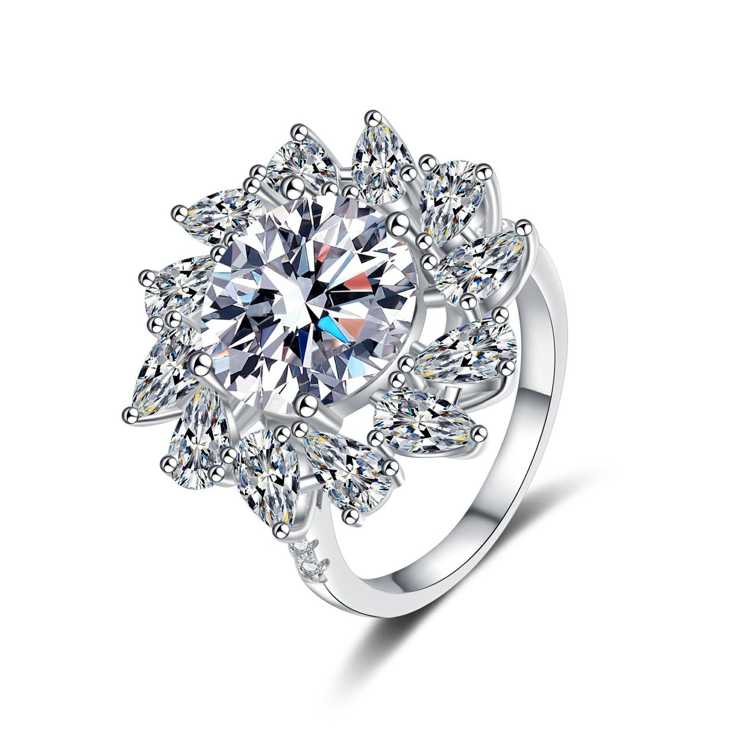 【#248】（Farley）925 Sterling Silver Synthetic Moissanite ring