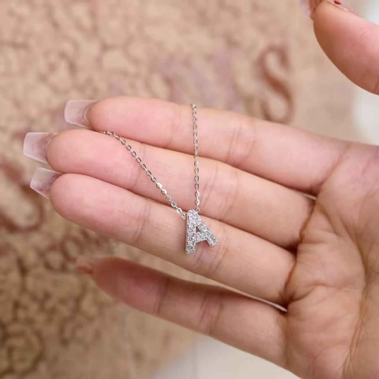 【#H254】(Fabian)925 Sterling Silver Synthetic Moissanite Necklace