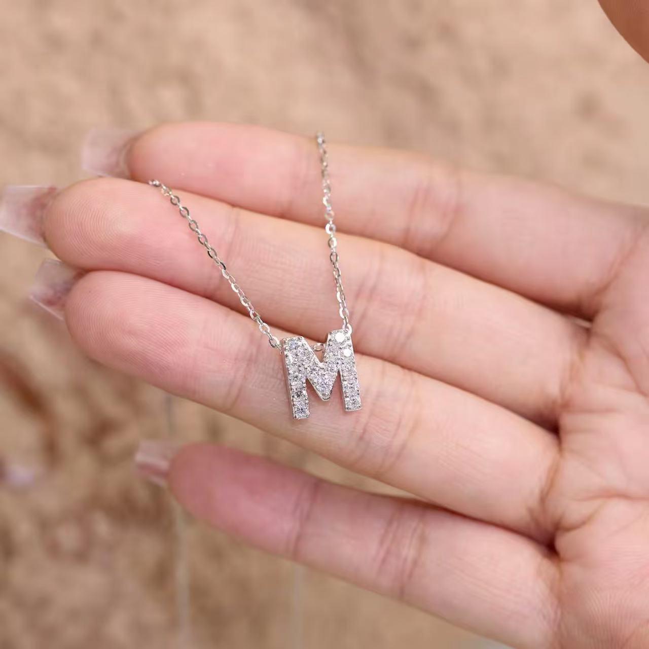 【#H254】(Fabian)925 Sterling Silver Synthetic Moissanite Necklace