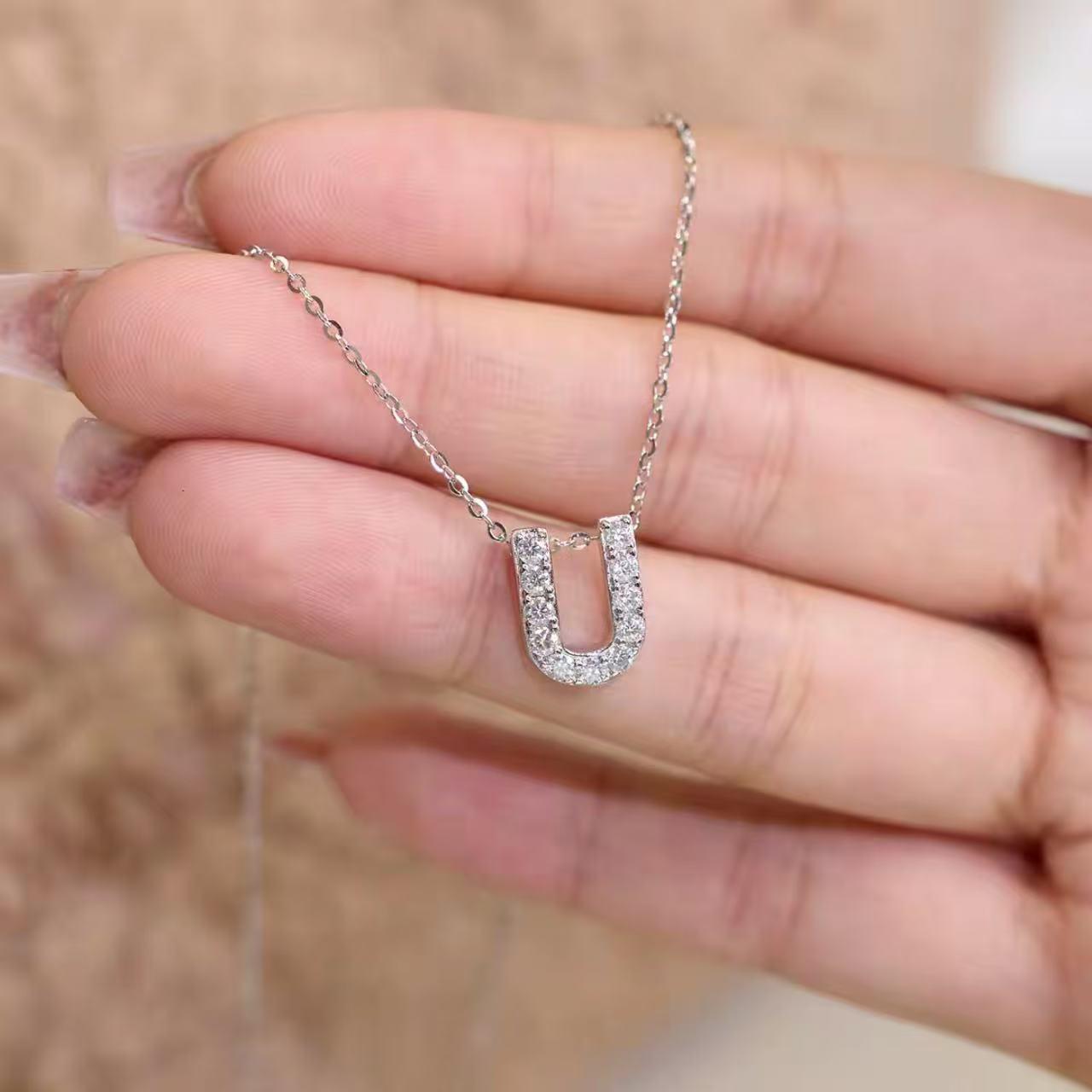 【#H254】(Fabian)925 Sterling Silver Synthetic Moissanite Necklace