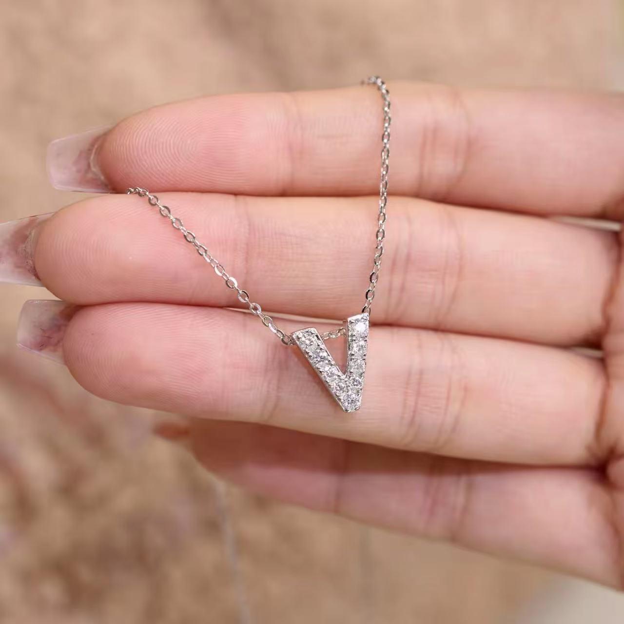 【#H254】(Fabian)925 Sterling Silver Synthetic Moissanite Necklace
