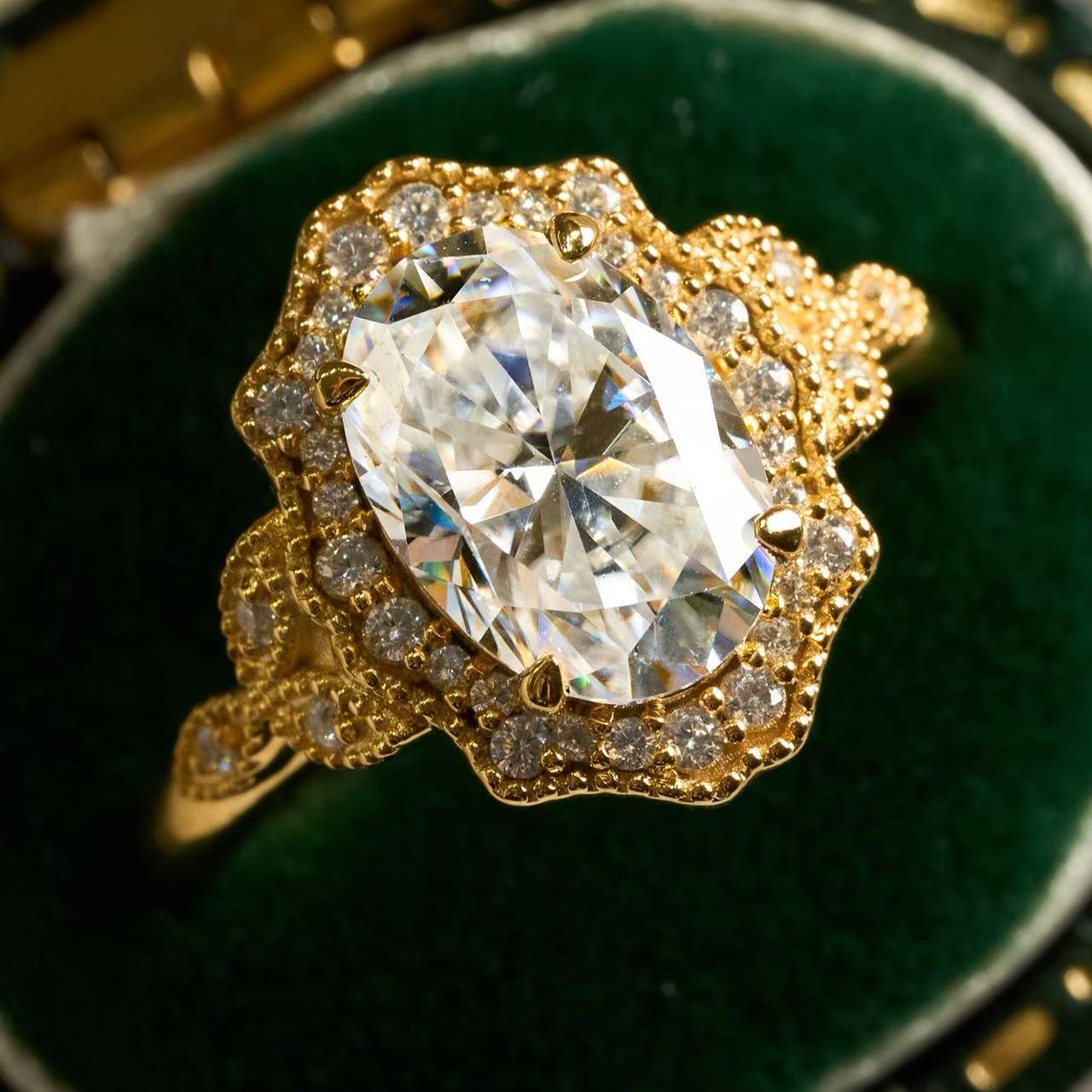 【#M257】(Callum) 925 Sterling Silver Synthetic Moissanite Ring