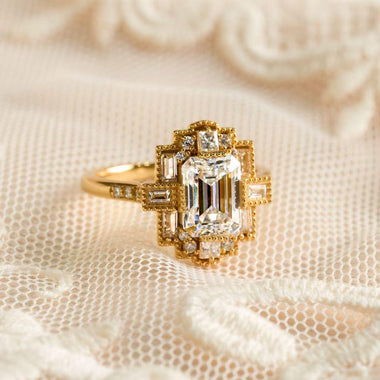【#M258】(Camille) 925 Sterling Silver Synthetic Moissanite Ring