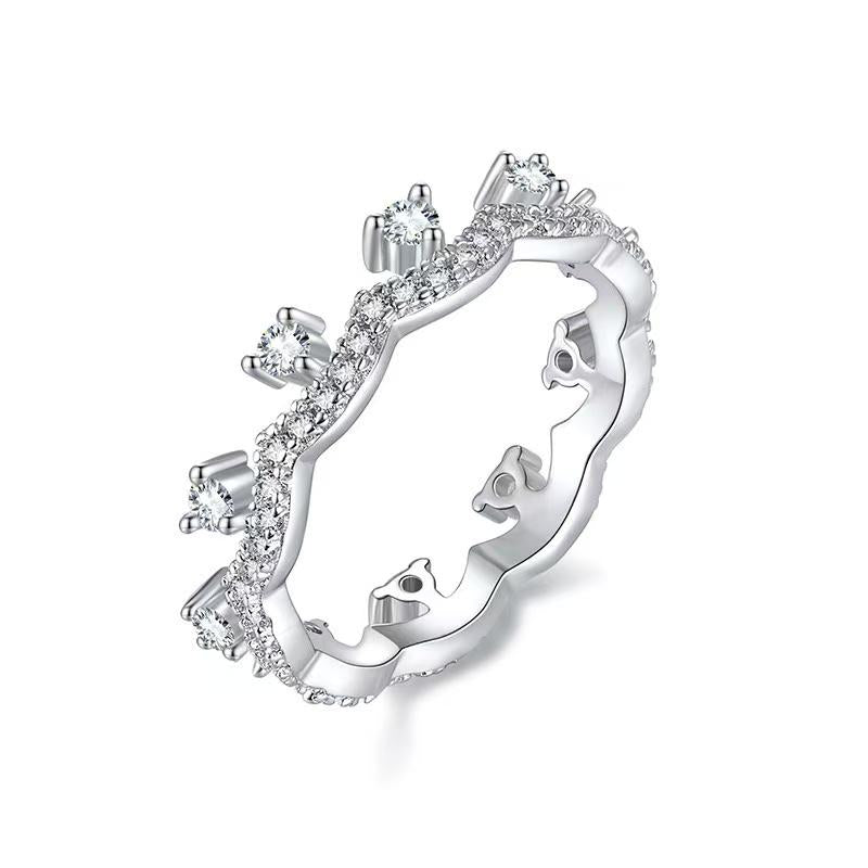 【#A266】（Kirk）925 Sterling Silver Synthetic Moissanite Ring