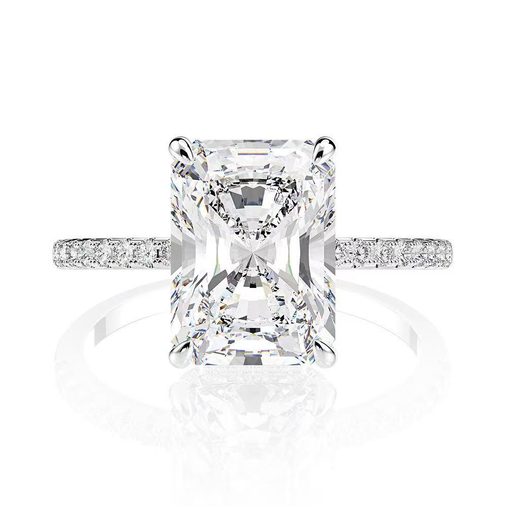 【#A269】(Kelly）925 Sterling Silver Synthetic Moissanite Ring