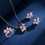 【#A271】(Kimberly) 925 Sterling Silver Synthetic Moissanite Set