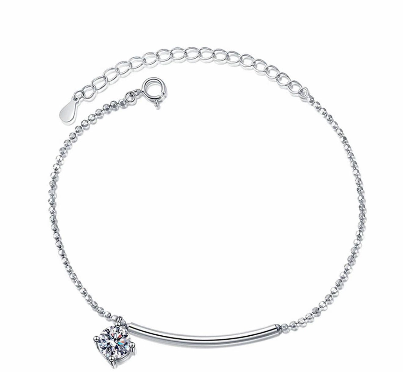 【#H293】(Wynter) 925 Sterling Silver Synthetic Moissanite Bracelet