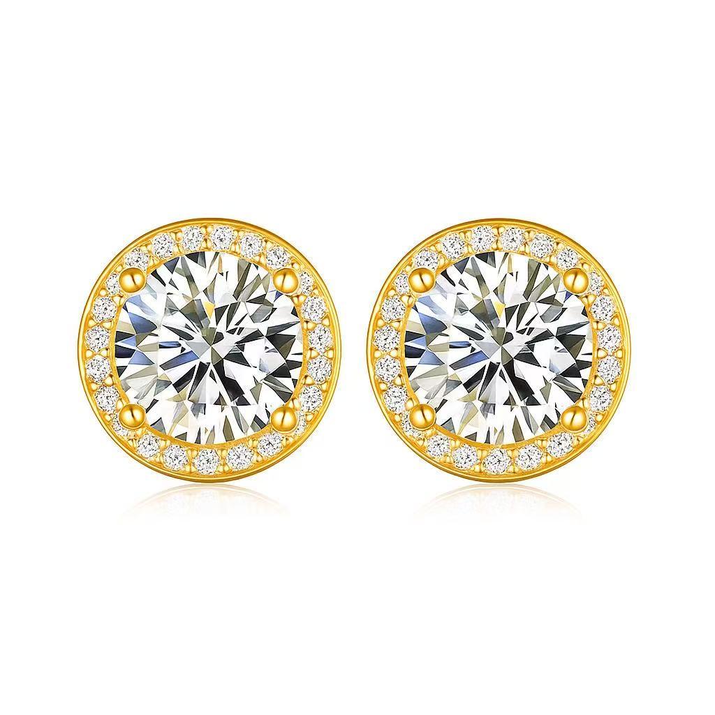 【#A302】(Madeline)925 Sterling Silver Synthetic Moissanite earrings