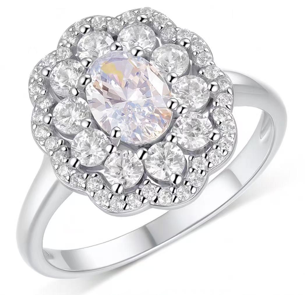 【#A303】(Mary) 925 Sterling Silver Synthetic Moissanite rings