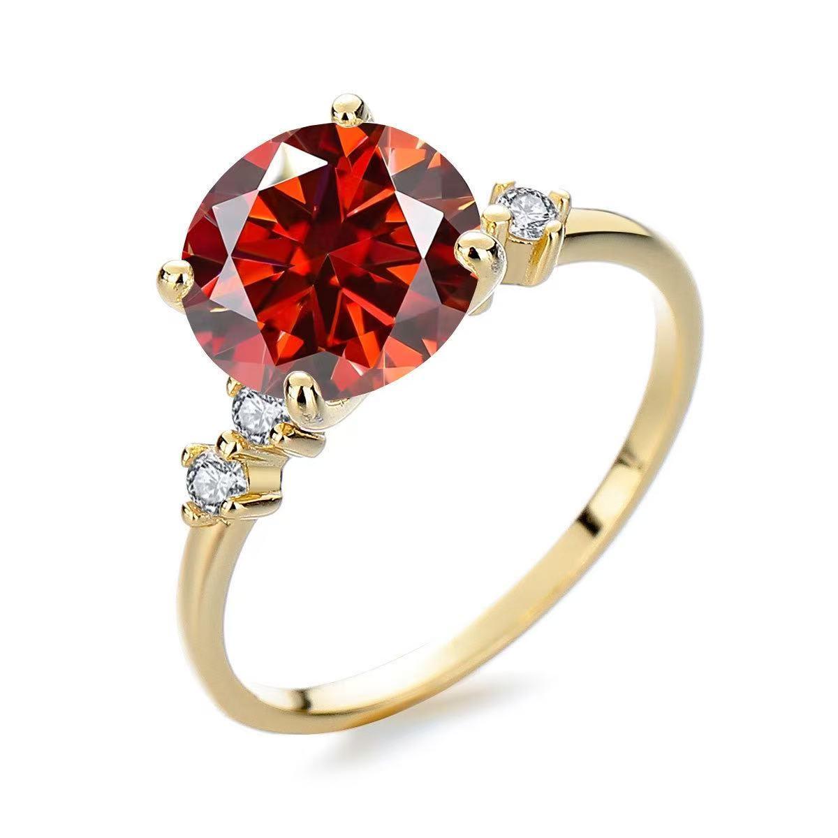 【#A328】 (Tiana) 925 Sterling Silver Synthetic Moissanite Ring