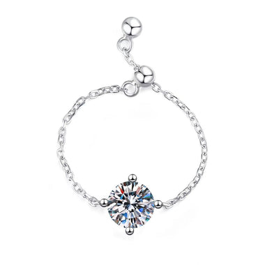 【#A341】(Jasper) 925 Sterling Silver Synthetic Moissanite Ring