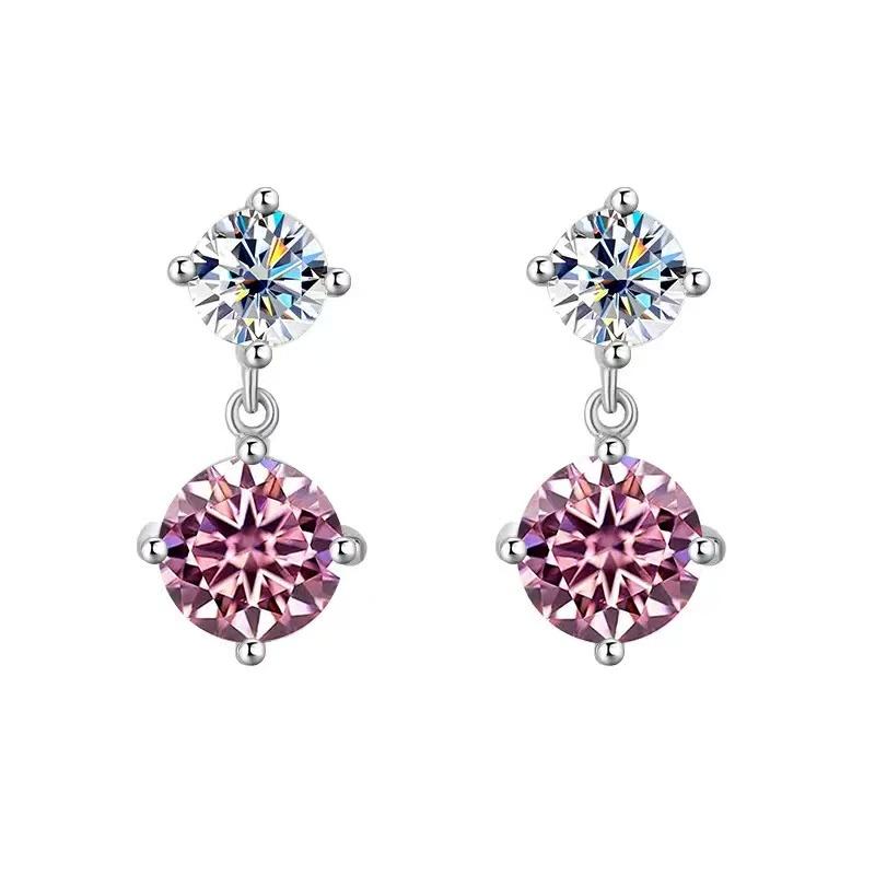 【#A348】(Jamie)925 Sterling Silver Synthetic Moissanite Earrings
