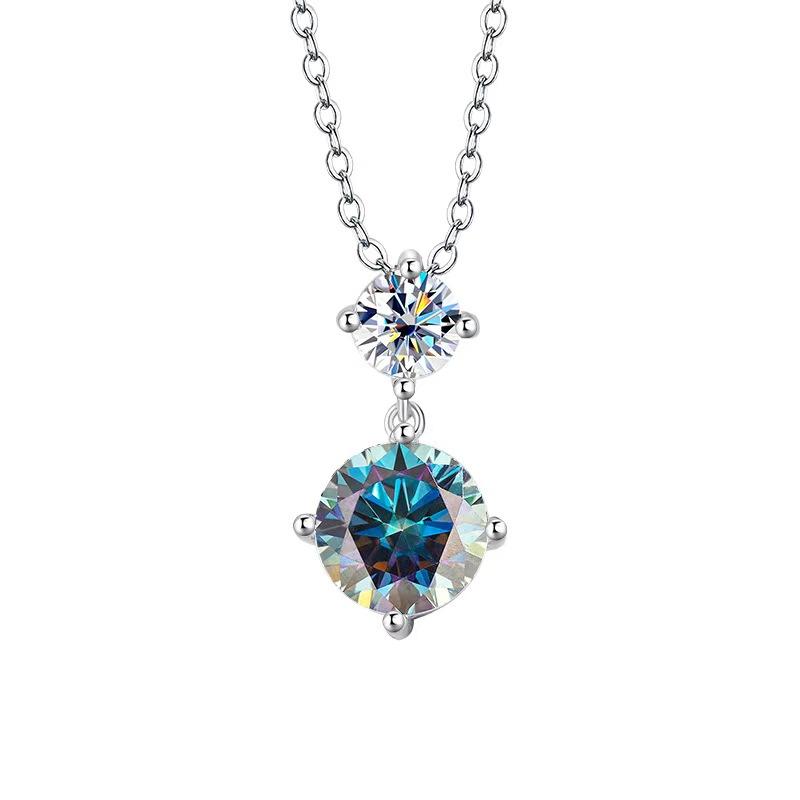 【#A349】(Ivy)925 Sterling Silver Synthetic Moissanite Necklace