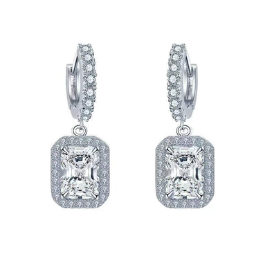 【#A354】(Vanessa)925 Sterling Silver Synthetic Moissanite earrings