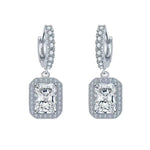 【#A354】(Vanessa)925 Sterling Silver Synthetic Moissanite earrings