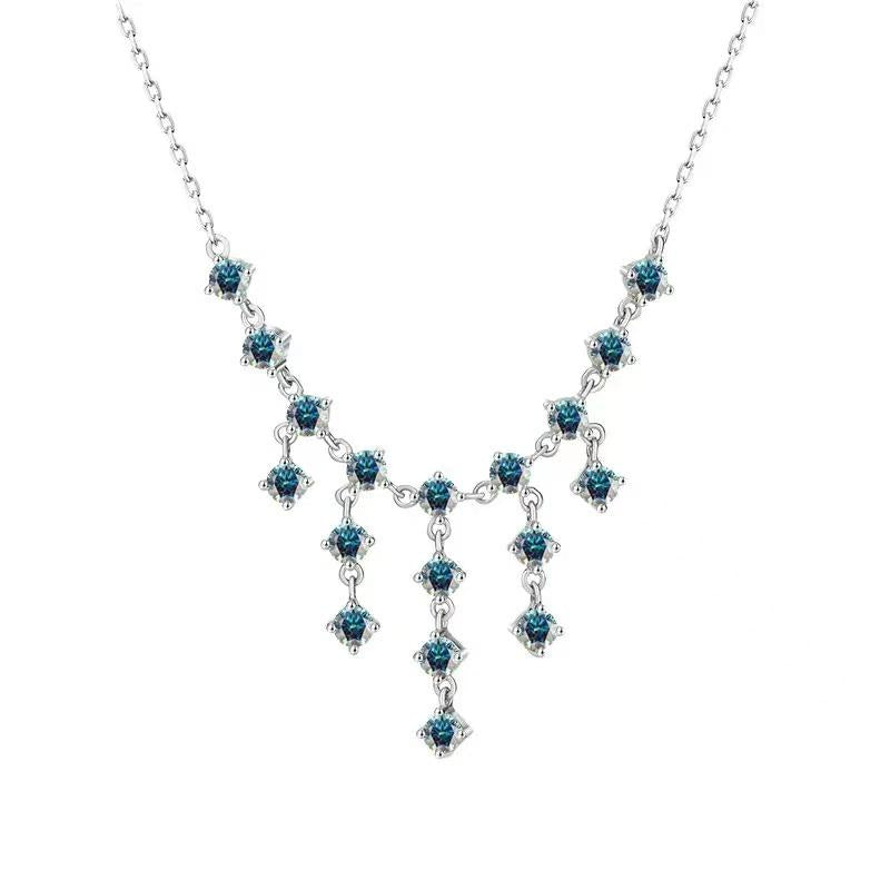 【#A359】(Noor)925 Sterling Silver Synthetic Moissanite Necklace