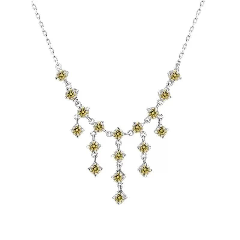 【#A359】(Noor)925 Sterling Silver Synthetic Moissanite Necklace