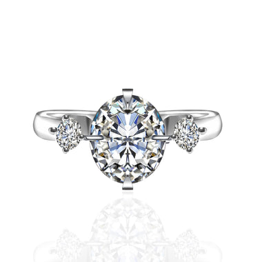 【#36】(Coral) 925 Sterling Silver Synthetic Moissanite ring