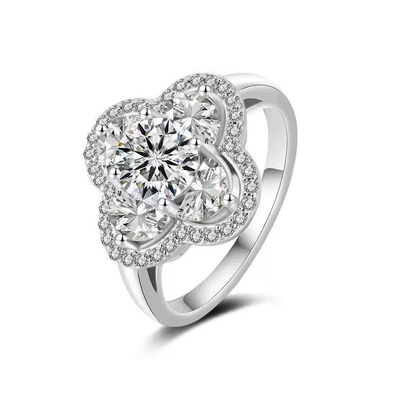 【#A361】 (Nerissa) 925 Sterling Silver Synthetic Moissanite Ring