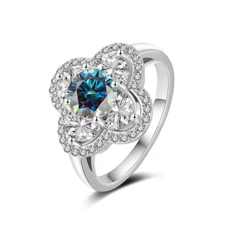 【#A361】 (Nerissa) 925 Sterling Silver Synthetic Moissanite Ring