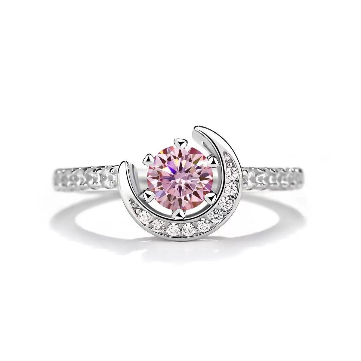 【#481】(Lilly)925 Sterling Silver Synthetic Moissanite Ring