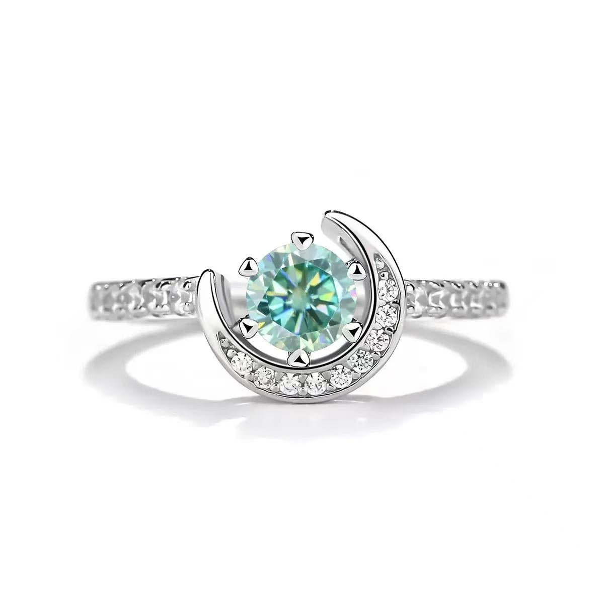 【#481】(Lilly)925 Sterling Silver Synthetic Moissanite Ring