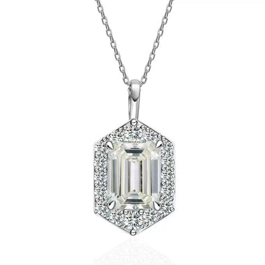 【#487】(Michell)925 Sterling silver Synthetic Moissanite Necklace