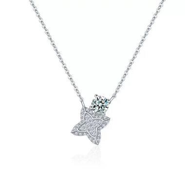 【#488】(Marion)925 Sterling Silver Synthetic Moissanite Necklace