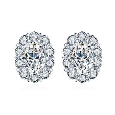 【#A550】(Eudora)925 Sterling Silver Synthetic Moissanite earrings