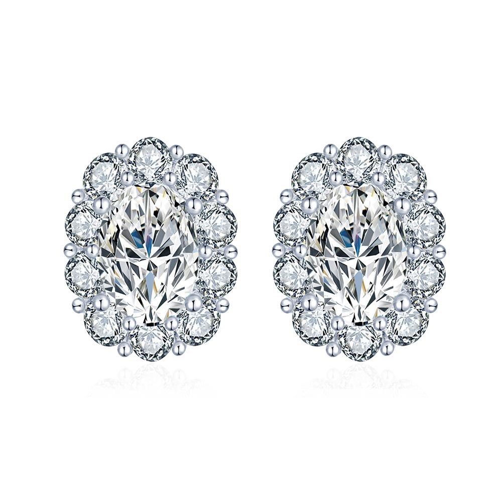 【#A550】(Eudora)925 Sterling Silver Synthetic Moissanite earrings