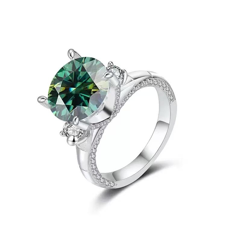 【#A565】(Sergio)925 Sterling Silver Synthetic Moissanite Ring