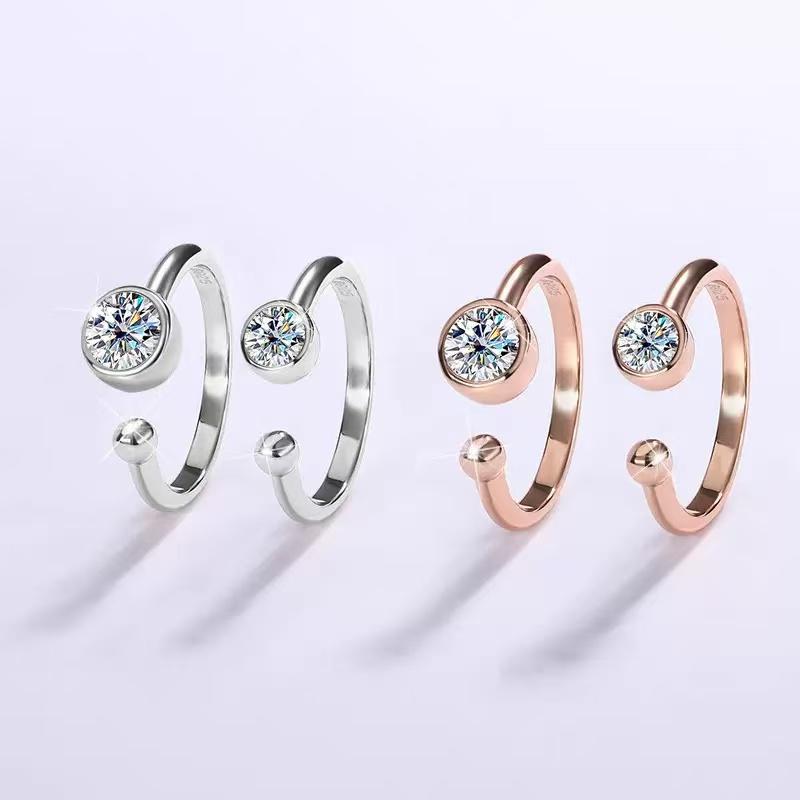 【#A566】(Sylvie）925 Sterling Silver Synthetic Moissanite rings