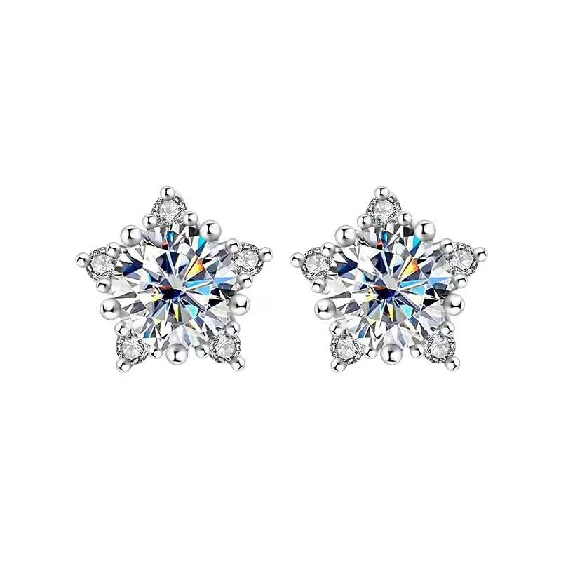 【#A570】(Vanessa)925 Sterling Silver Synthetic Moissanite earrings
