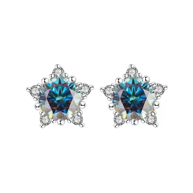 【#A570】(Vanessa)925 Sterling Silver Synthetic Moissanite earrings