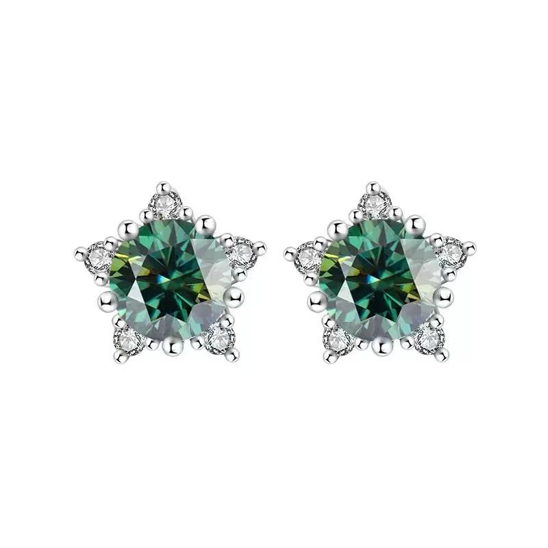 【#A570】(Vanessa)925 Sterling Silver Synthetic Moissanite earrings