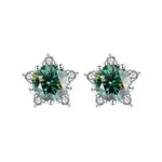 【#A570】(Vanessa)925 Sterling Silver Synthetic Moissanite earrings