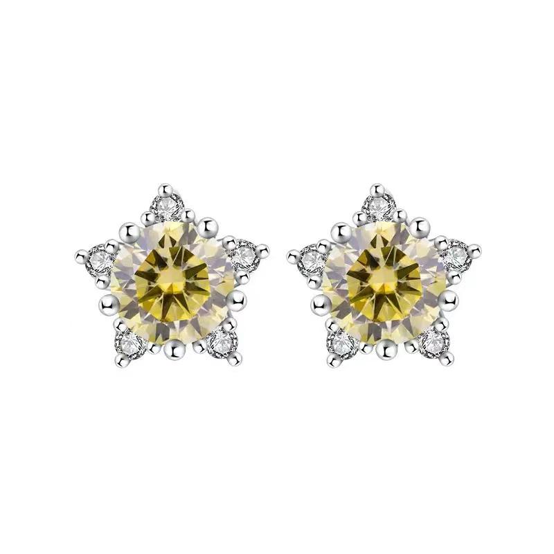 【#A570】(Vanessa)925 Sterling Silver Synthetic Moissanite earrings