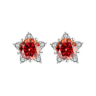【#A570】(Vanessa)925 Sterling Silver Synthetic Moissanite earrings