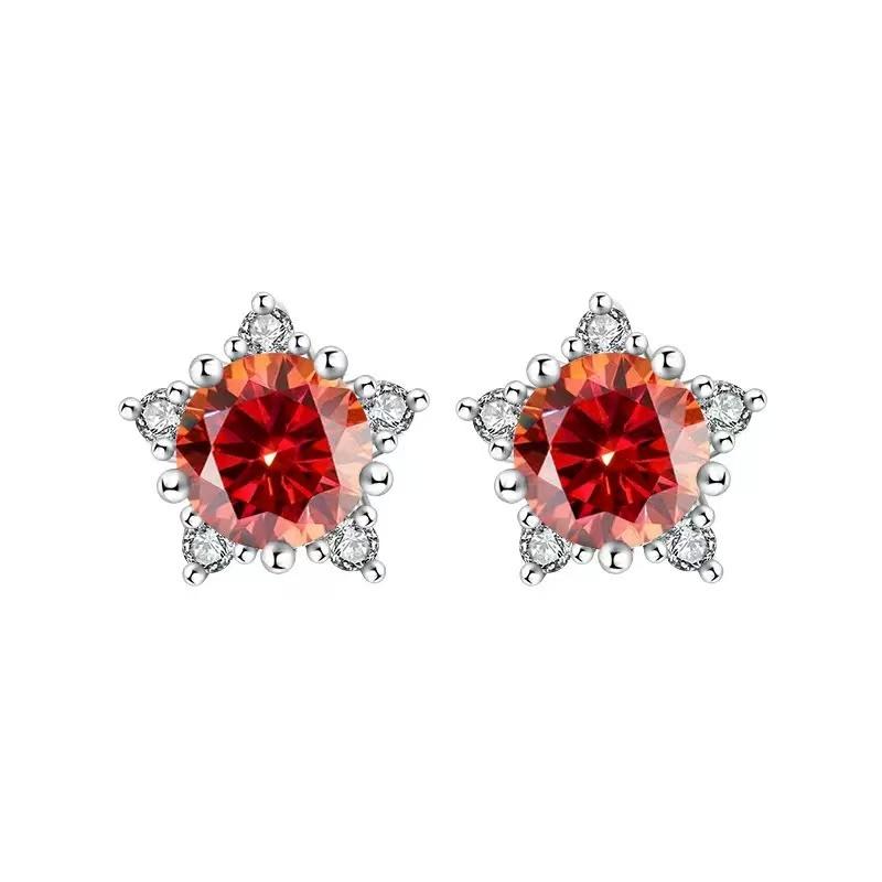 【#A570】(Vanessa)925 Sterling Silver Synthetic Moissanite earrings