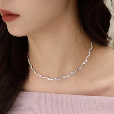 【#H577】(Alva)925 Sterling Silver Synthetic Moissanite Necklace