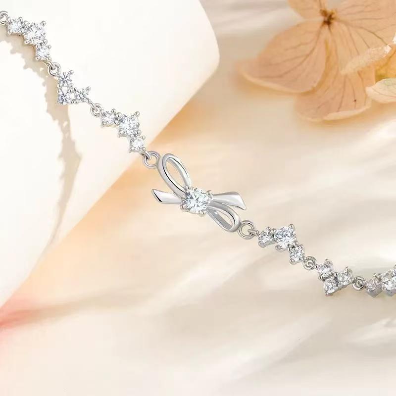 【#H579】(Carter)925 Sterling Silver Synthetic Moissanite Bracelet