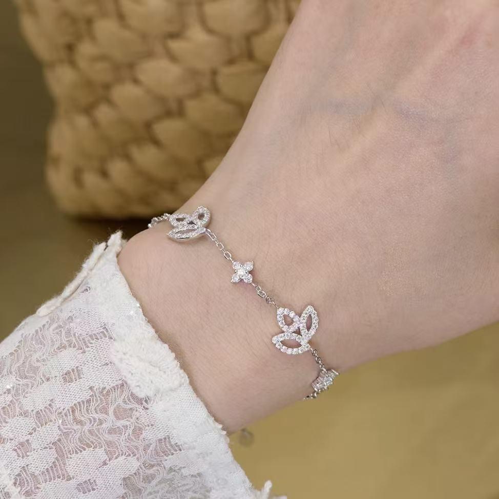 【#H580】(Abigail)925 Sterling Silver Synthetic Moissanite Bracelet
