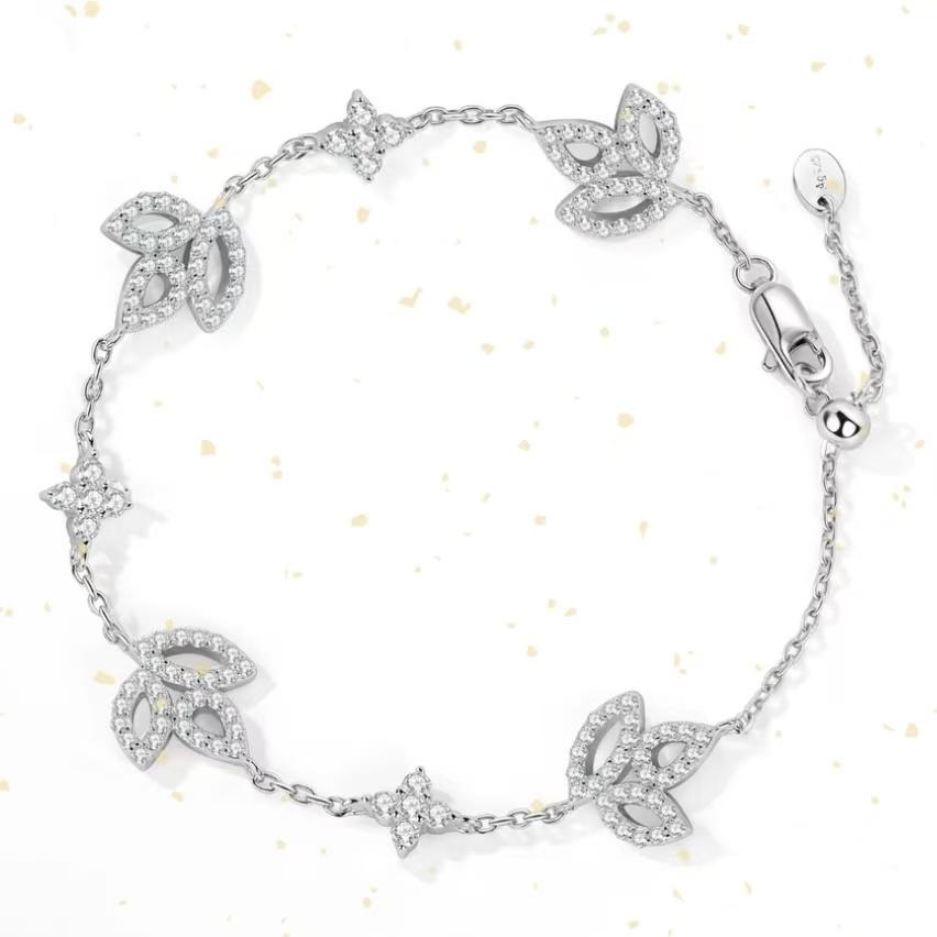 【#H580】(Abigail)925 Sterling Silver Synthetic Moissanite Bracelet
