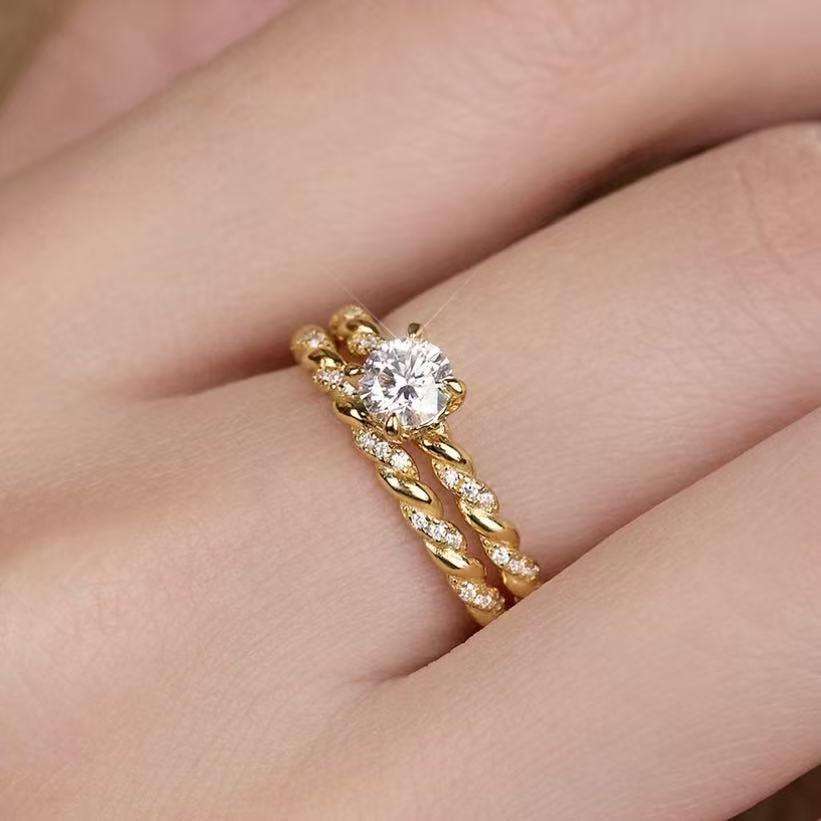 【#H582】(viola) 925 Sterling Silver Synthetic Moissanite rings