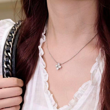 【#H586】(Mollie)925 Sterling Silver Synthetic Moissanite Necklace