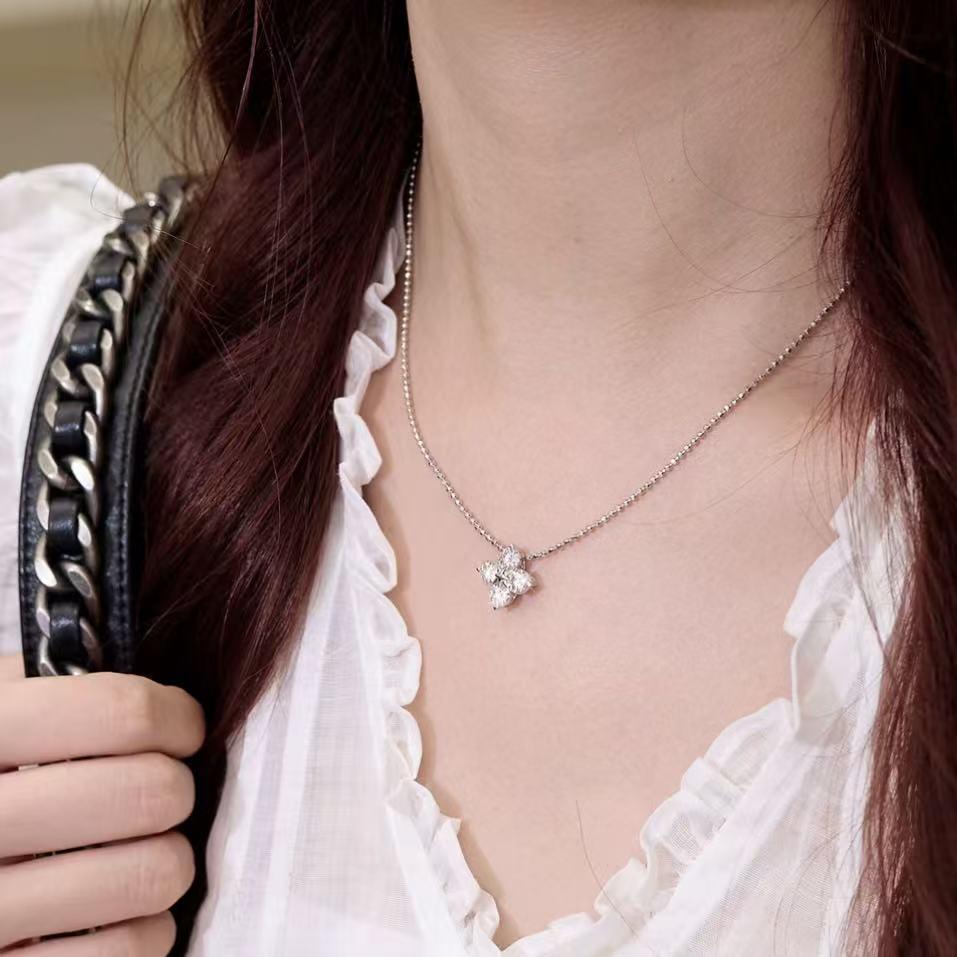 【#H586】(Mollie)925 Sterling Silver Synthetic Moissanite Necklace